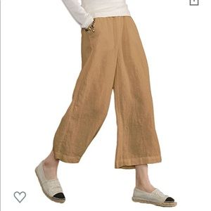 100% cotton wide leg cropped pant